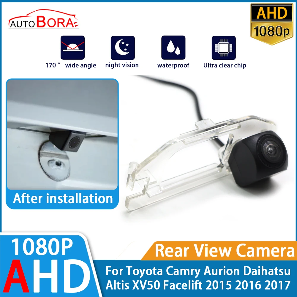 Reverse Parking Car Rear View Camera AHD 1080P Night Vision for Toyota Camry Aurion Daihatsu Altis XV50 Facelift 2015 2016 2017