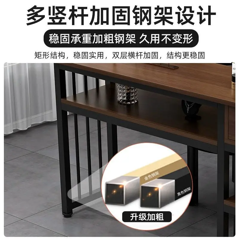 Retro manicure table Thickened double-layer rectangular simple