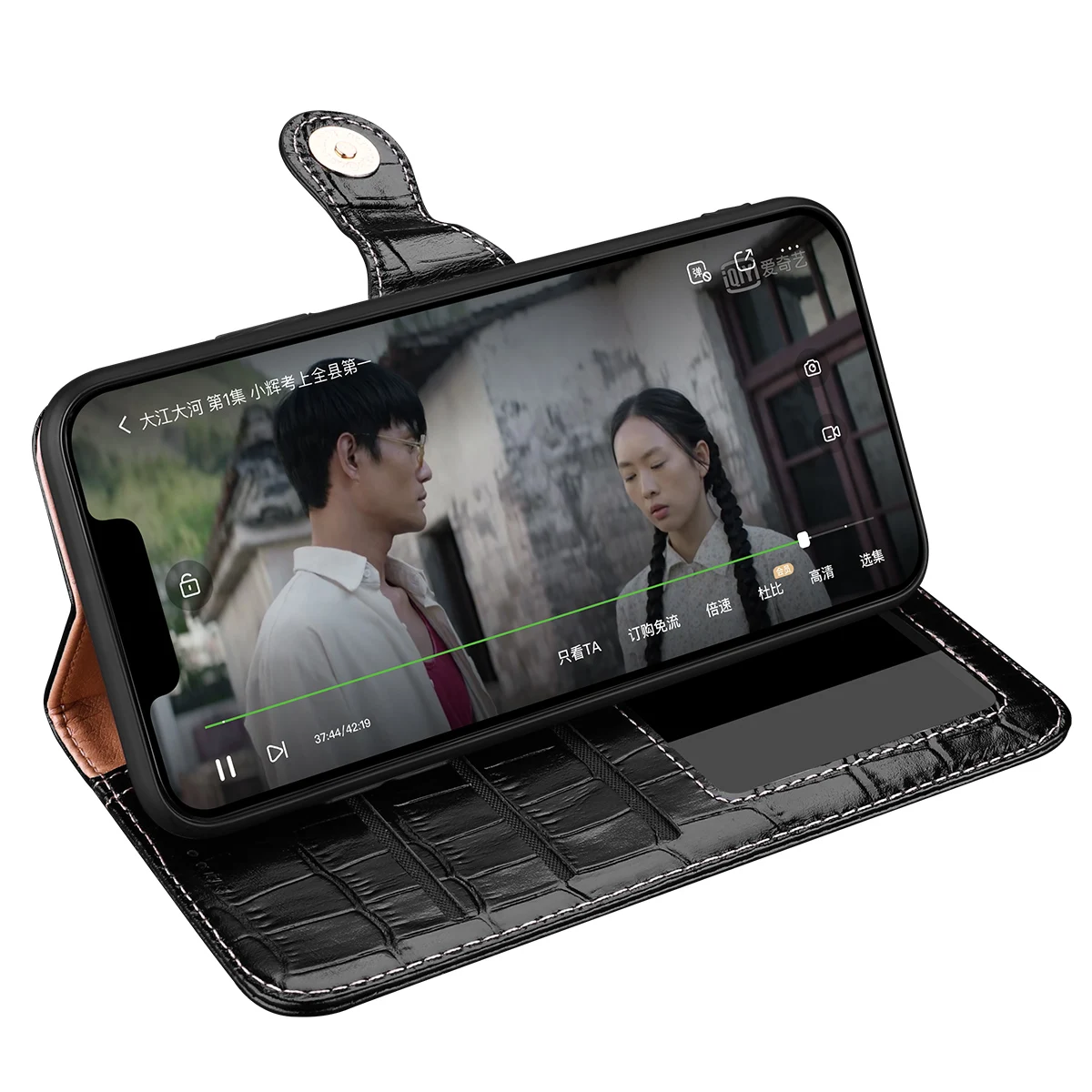 100% جلد طبيعي التمساح الملمس فتحة للبطاقات غطاء المحفظة ل TCL 505 505s 503 501 Filp زر مغناطيسي للصدمات جراب هاتف