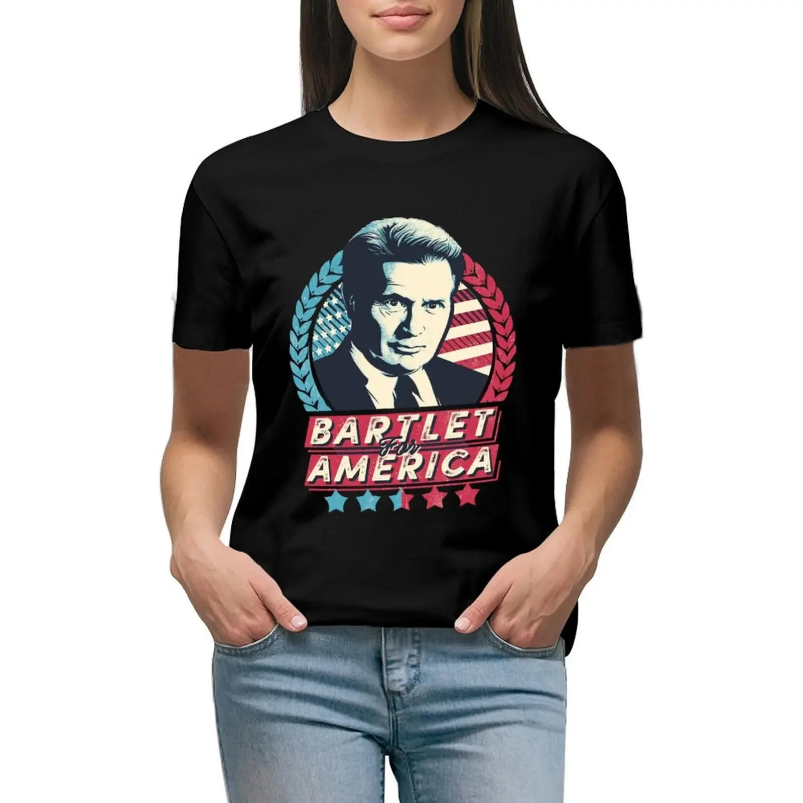 Bartlet For America T-Shirt tops Female clothing vintage clothes customs new edition t shirts for Women