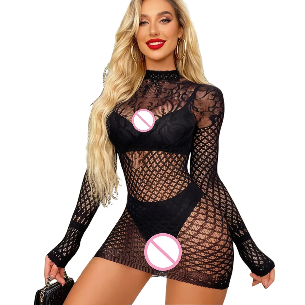 Women Dress For Evening Party Dress Sexy Slim-fit Solid Color Women Suspender Dress for Party Porn Fishnet Lingerie Dresses