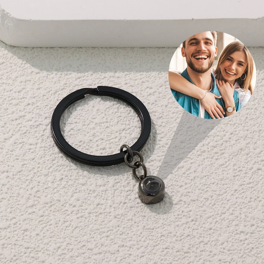 Custom Buble shaped Photo Projection Keychain for Girlfriend Stainless Steel Custom Projection Keychain Father\'s Day Gift 2024