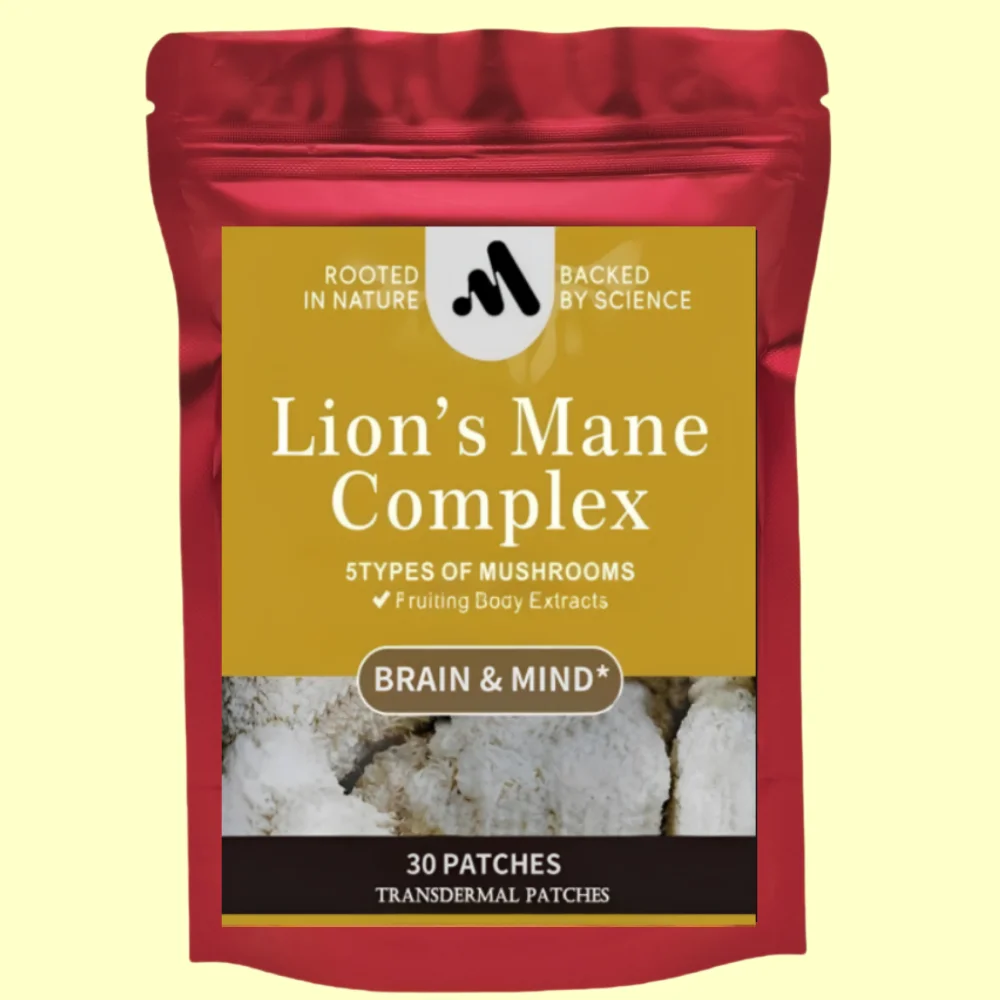 30 Patches Lions Mane Mushroom Transdermal Patches Promotes Mental Clarity, Focus and Memory