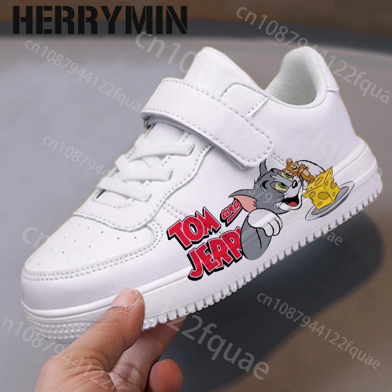 Tom Jerry Shoes Children Sneakers Cartoon Girl Student Soft Casual Shoe Fashion kids Sports Student Running Shoes Christmas Gift