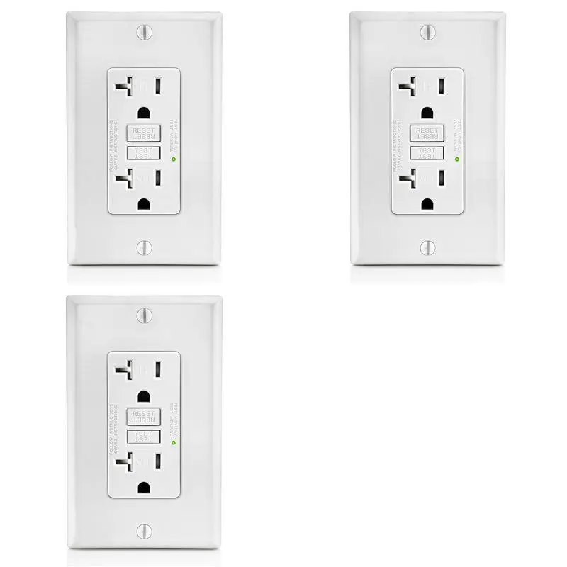 

24-Hour Delivery 3X GFCI Outlet 20A, GFI Electrical Receptacle With LED Indicator, 20A Tamper-Resistant Ground Fault Circuit Int