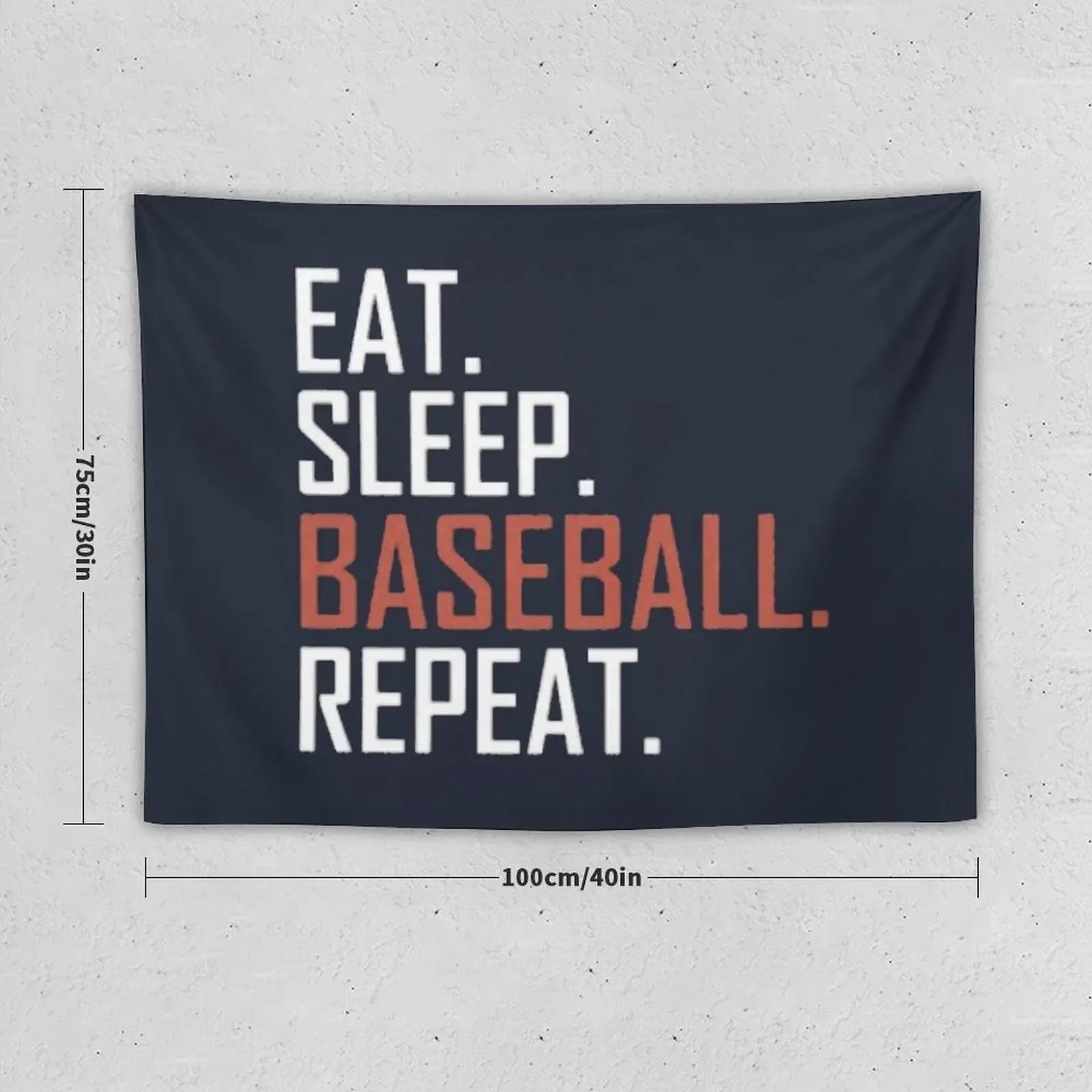 Eat. Sleep. Baseball. Repeat. Tapestry Room Decor Aesthetic On The Wall Wall Hangings Decoration Tapestry