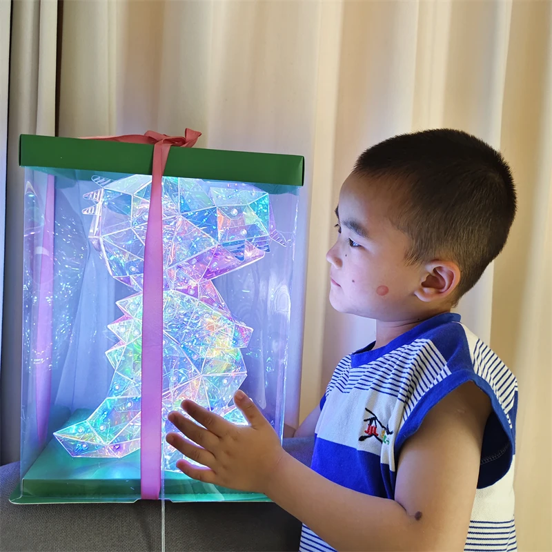 Kids Gift Toy Dinosaur Boys Girls International Children's Day birthday Gift lamp Colorful Luminous LED Table Lights & gift box