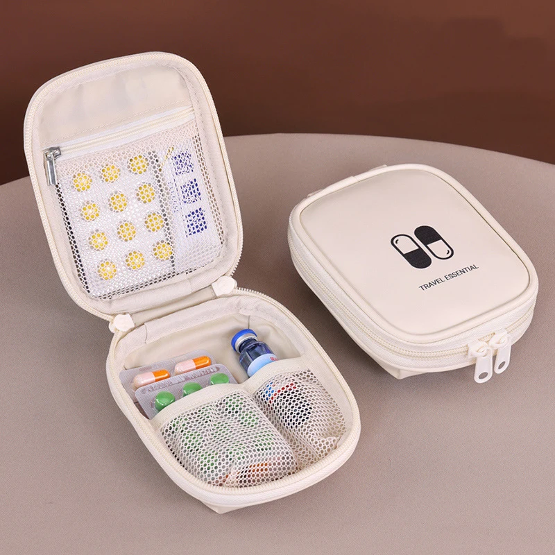 Outdoor Portable Medicine Bag for Men Women Small Travel Data Line Medical Supplies Tools Storage Pouch Mini Tote Capsule Bag
