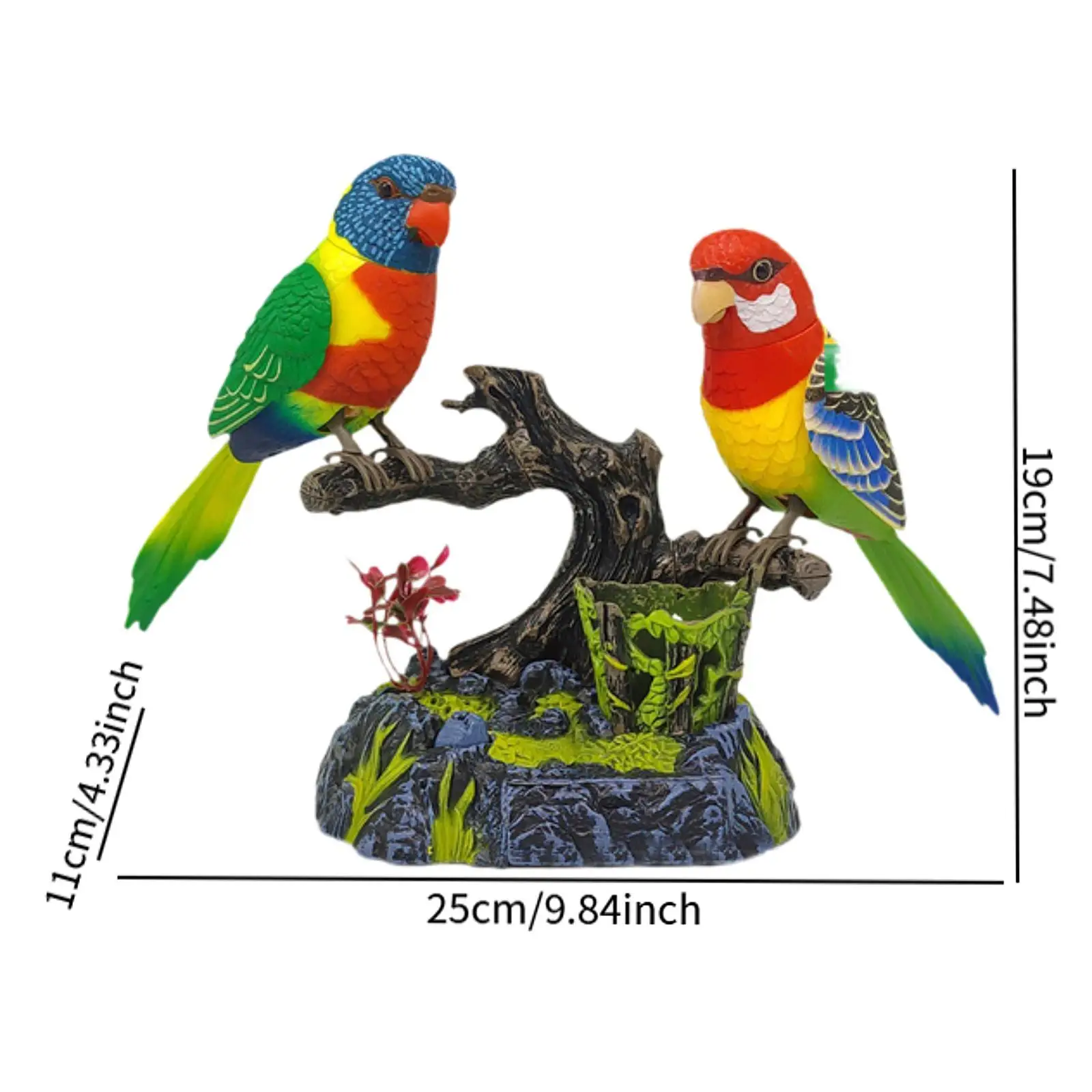 Talking Parrots Ornament Simulation Kids Toy Creative Office Home Decoration Talking Sound Control Bird Toy for Birthday Gift