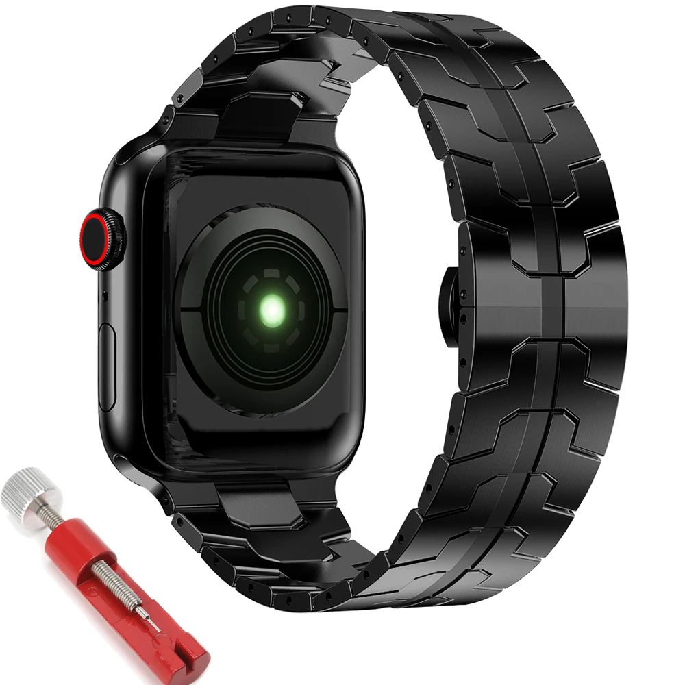 

Luxury strap For Apple watch band 45mm 44mm 42mm 41mm 38 40mm 49mm Metal stainless steel Bracelet iWatch Series ultra 8 7 6 SE 3