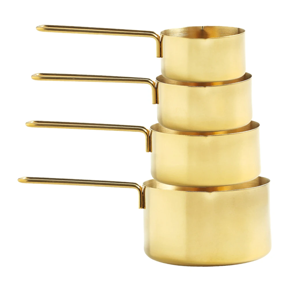 

4PCS Measuring Spoon Set Stainless Steel Kitchen Utensils Baking Tools Long H AntiRust Storage Tea Sugar