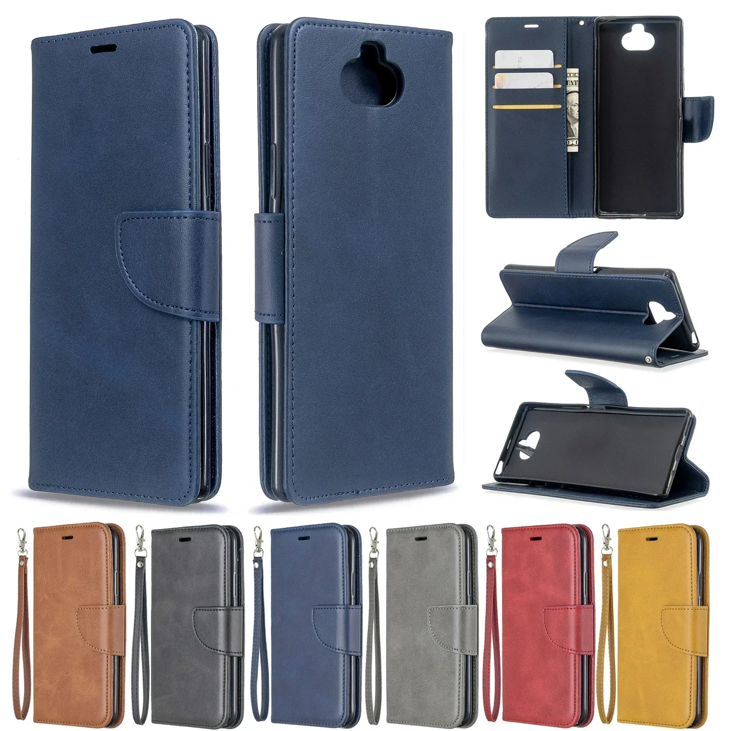 Lambswool Pattern Solid Color Leather Case Wallet Flip Phone Case For SONY Xperia10 III Xperia1 III Xperia5 III XA 1