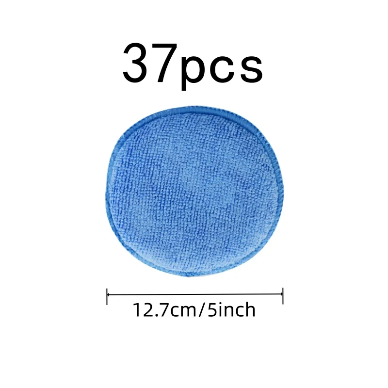 37 pcs Microfiber Polishing Sponges with Lint Free Material, ideal for Home Surface Cleaning and Waxing Buffing Care