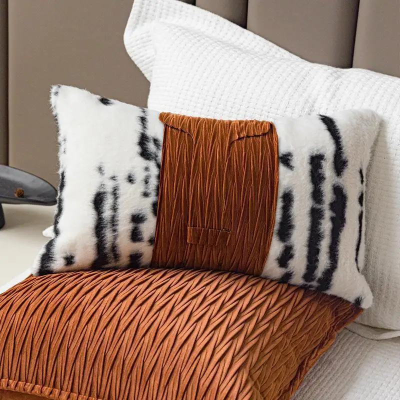 30X50/45X45CM Caramel Throw Pillow Cover Medieval Style Homestay Waist Cushion Cover Decor Home Decorative Pillowcase