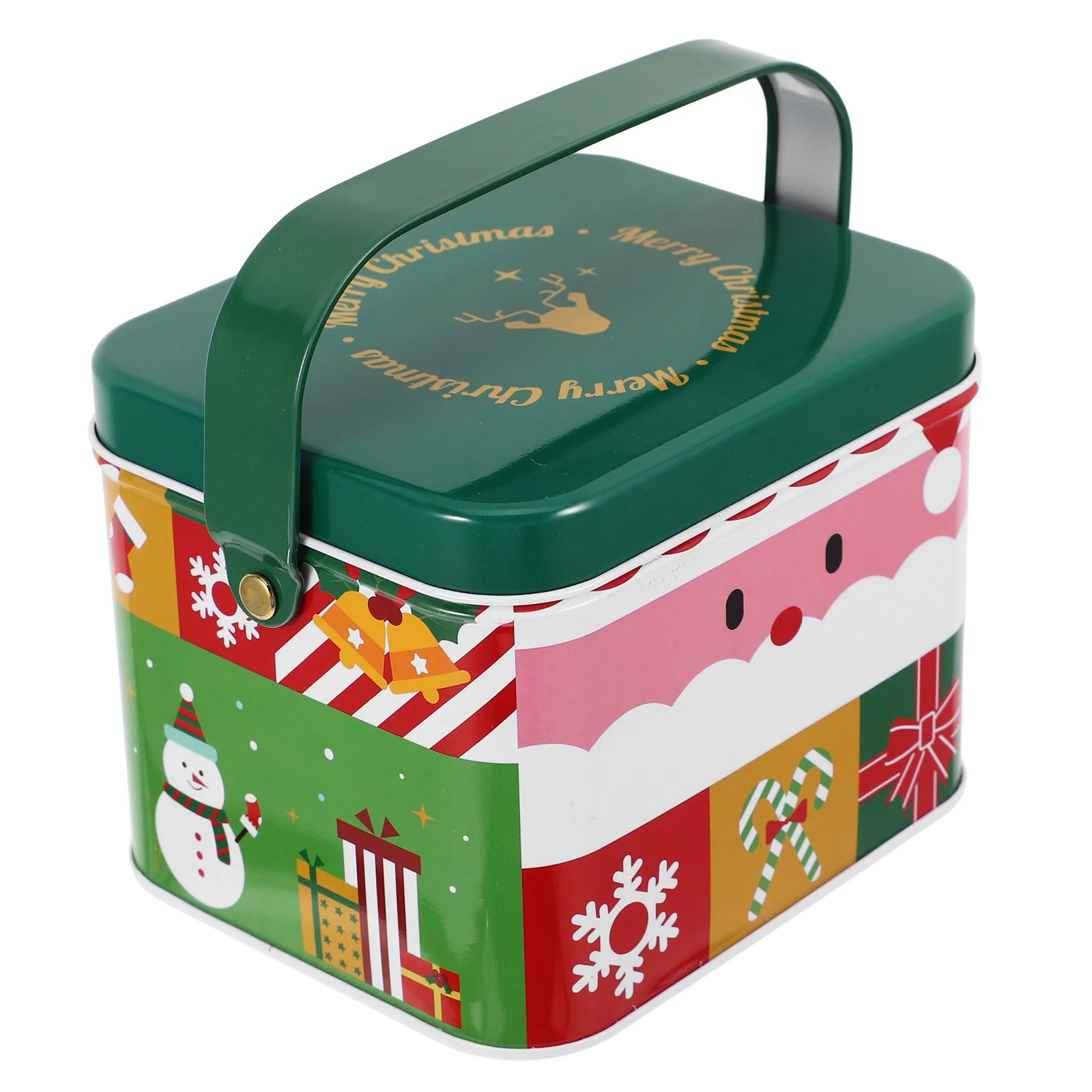 

Tin Cookie Storage Box Metal Lid Christmas Candy Jar Decorative Biscuit Container Snack Canister Holiday Treats