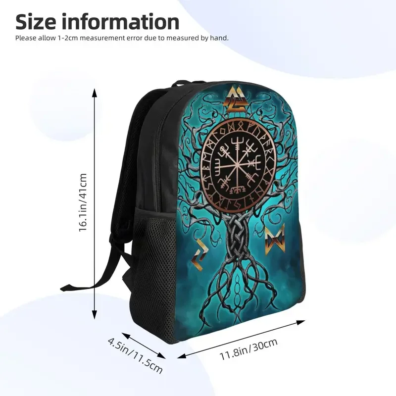 Viking Yggdrasil Mochila Árvore da Vida para Homens, Escola, Mochila para Estudantes Universitários, Fits 15 "Laptop, Valhalla Vegvisir Bolsas