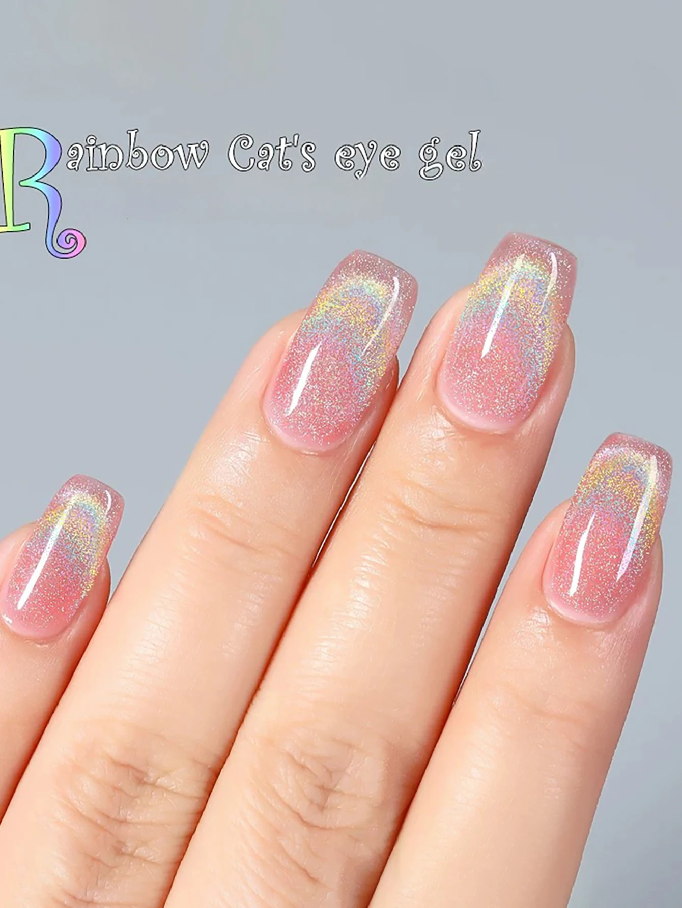 PSK 10ml Rainbow Pink Water Light Cat Magnetic Gel Nail Polish Shining Sliver-light Holographics Semi Permanent UV Gel Nail Art