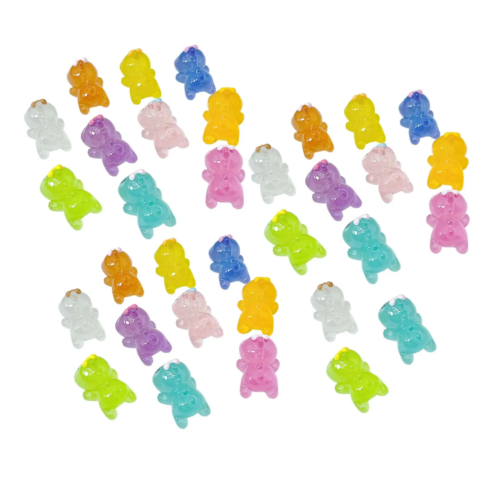 30Pcs Crafts Resin Dinosaur Ornaments Jewelry Making Room Crafts Decor Birthday