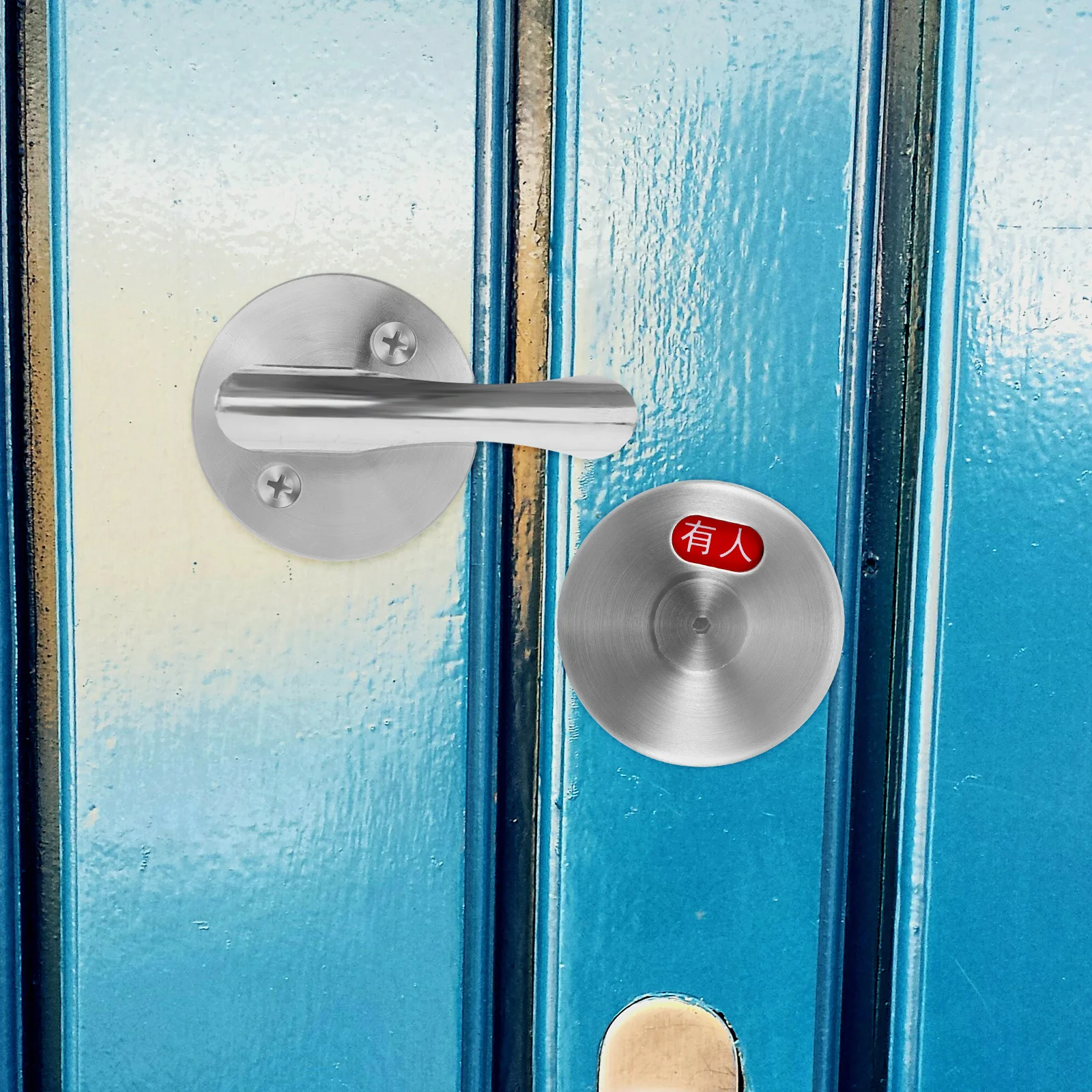 

1Set Stainless Steel Privacy Door Lock with Clear Vacant Occupied Indicator for Bathroom Partition Public Restroom Slide Bolt