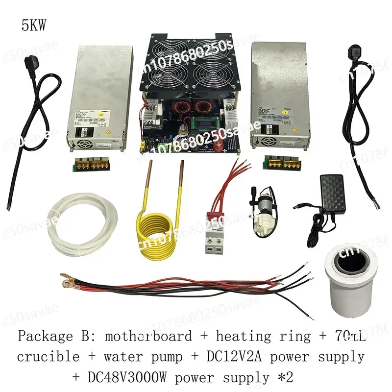 5000W/5KW Heater Induction PCB Board Heating Molten Metal Coil Pump Crucible Power Supply