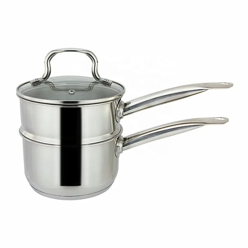 2 Layer Stainless Steel Pan Milk Pot Steamer and Cooking Pot