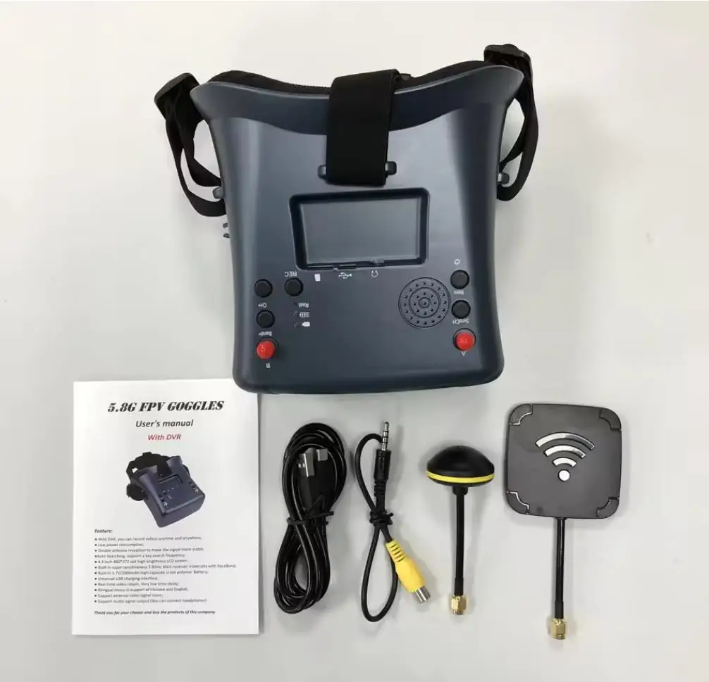 

FPV Goggle EV008D 5.8GHz 40ch Receiver with DVR 3.7V/2000mAh Battery 4.3 inch HD LCD 16:9 for Racing Drone Micro BWhoop Drone