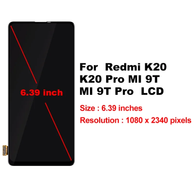 Tested AMOLED TFT For Xiaomi Display Mi 9T Pro Mi 9T LCD Touch Screen Digitizer Assembly For Redmi  K20 pro Replacement Part