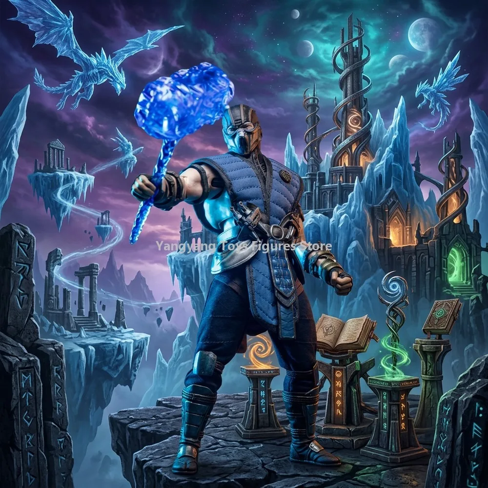 Оригинальная подвижная фигурка Суб-Зиро из Mortal Kombat, 17 см, коллекционная игрушка, ограниченная серия