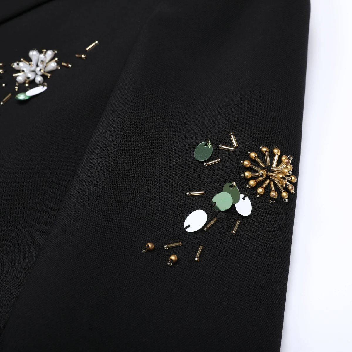 Spring And Autumn New Fashionable Women's Temperament Professional Heavy Industry Nail Bead Long Sleeve Piece Suit Top Coat