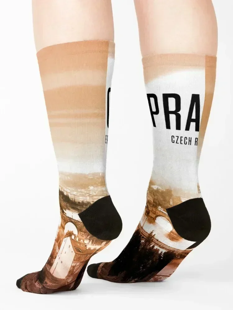 Prague - Czech Republic Socks happy cool loose soccer anti-slip Male Socks Women's