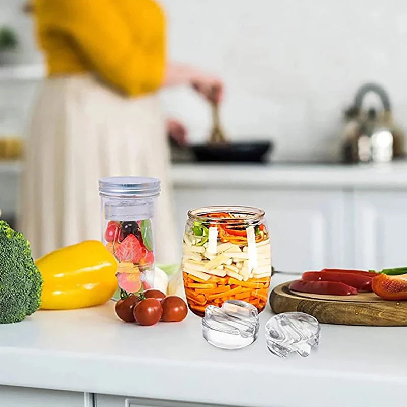 Fermentation Glass Weight with Easy Grip Handle Heavy Glass Fermenting Lid for Jar Pickle Pickling Crock Kimchi