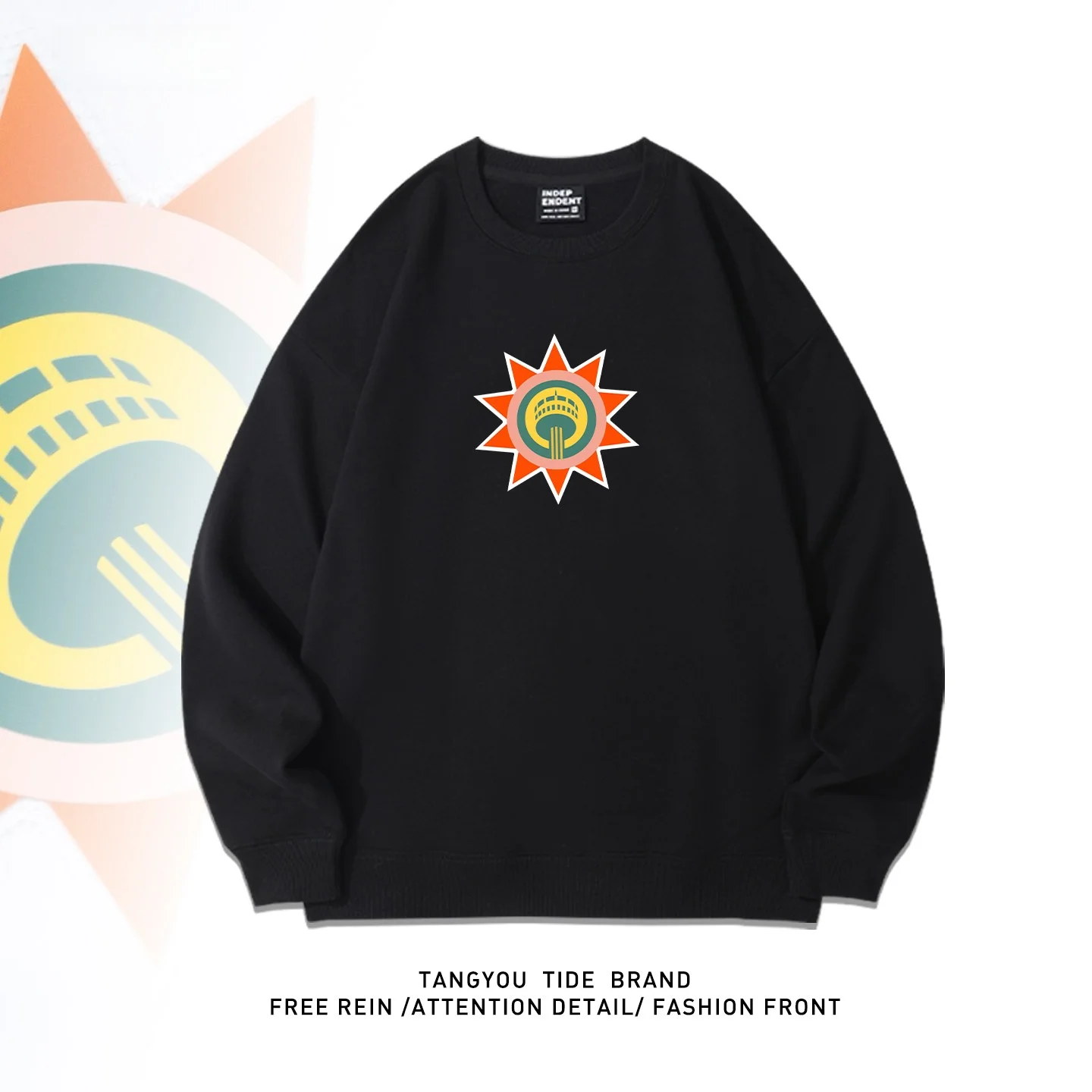 

American Basketball Spurs Team Logo Print round Neck Sweatshirt Men's Training Top Jacket Thermal Cotton Polyester Blend Long...