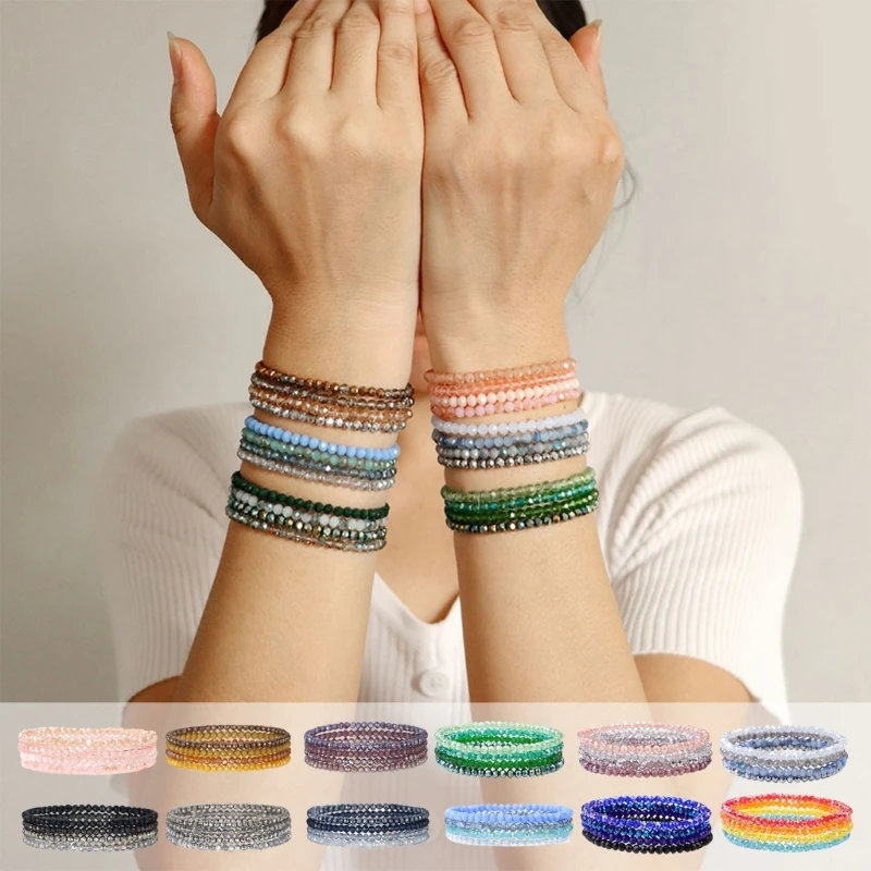 Vibranting Beaded Bracelet Set Stretchable Multilayer Designs Fashion Statement Jewelry Accessory for Trendy Women For Women