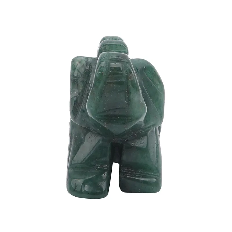 Elephant Statue Natural Crystal Healing Rose Quartz Black Stone Jade Craft Home Decoration Christmas Gift Animal Statue Stone