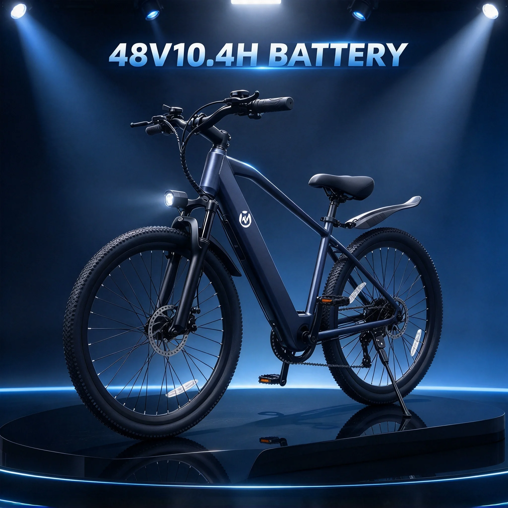 Leisure riding electric bicycle for cycling enthusiasts full suspension shock absorption front and rear disc brakes 48V 500W motor 24 inch wheel hub 7 speed thumb shifter long battery life local warehouse daily commuting best gift for fathers day.