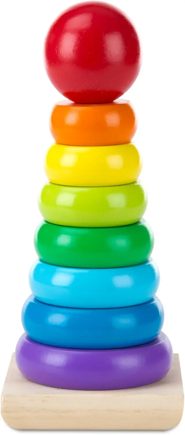 

Развивающая игрушка Rainbow Stacker с деревянным кольцом - деревянные штабелируемые кольца, игрушки-штабелеры для малышей в возрасте от 2 лет