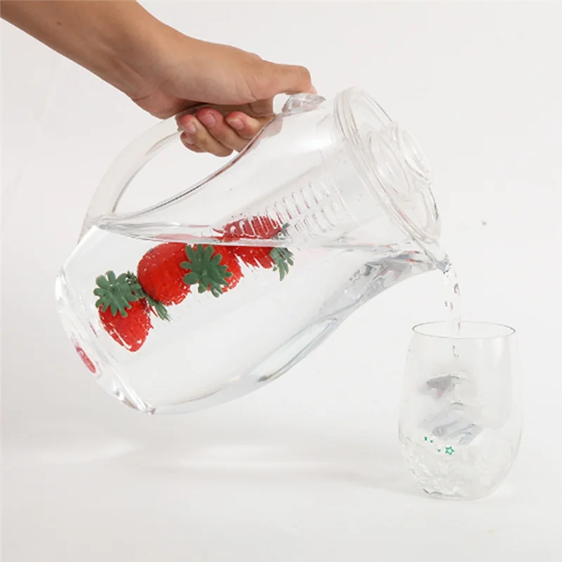 A84E-إبريق مياه الفواكه سعة 2.5 لتر مع غطاء قابل للإزالة وقضيب التحلل، وإبريق المشروبات للمشروبات وعصير الليمون والشاي المثلج #3
