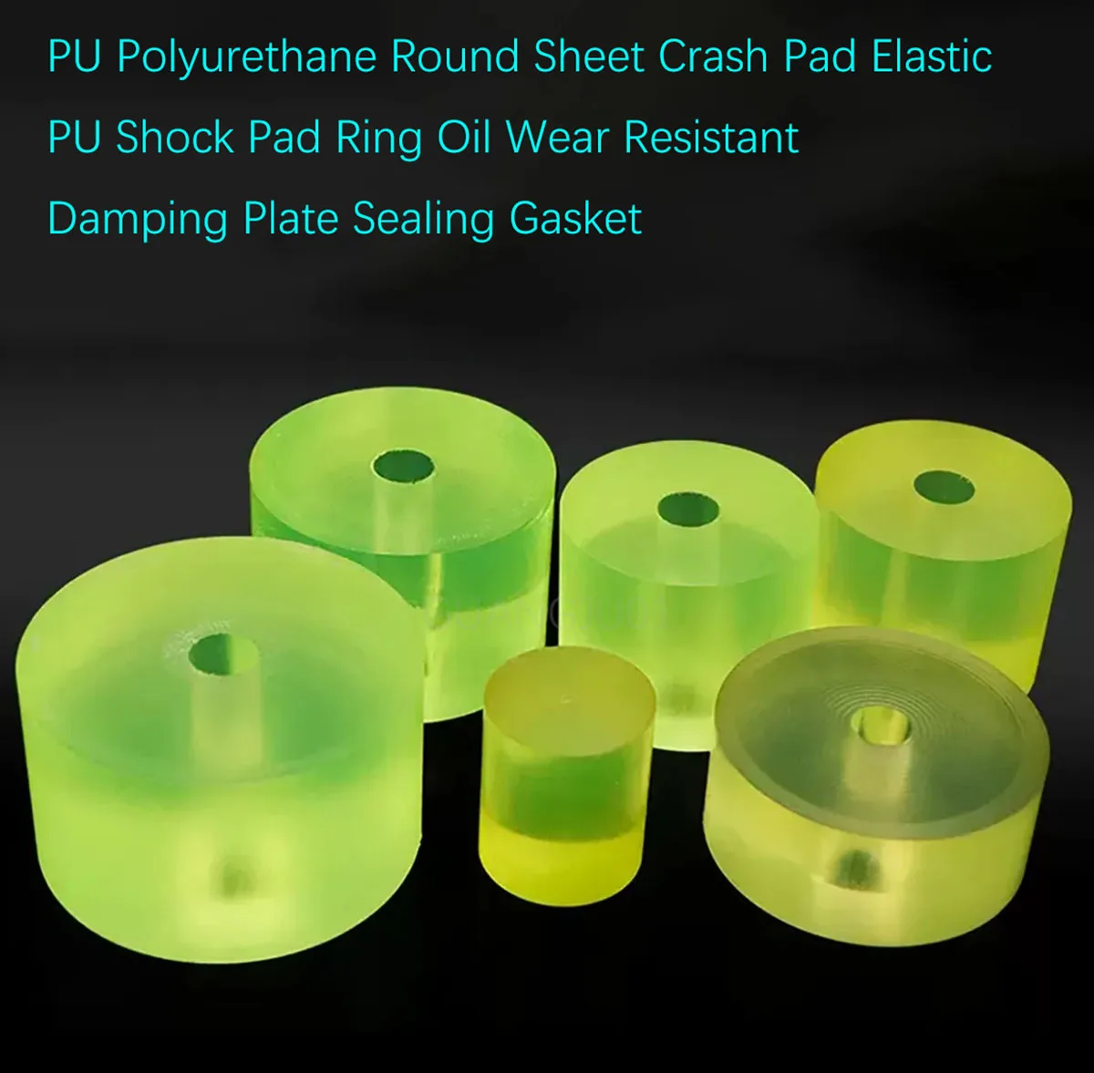 

1Pcs PU Polyurethane Round Sheet Crash Pad Elastic PU Shock Pad Ring Oil Wear Resistant Damping Plate Sealing Gasket OD 20-200mm