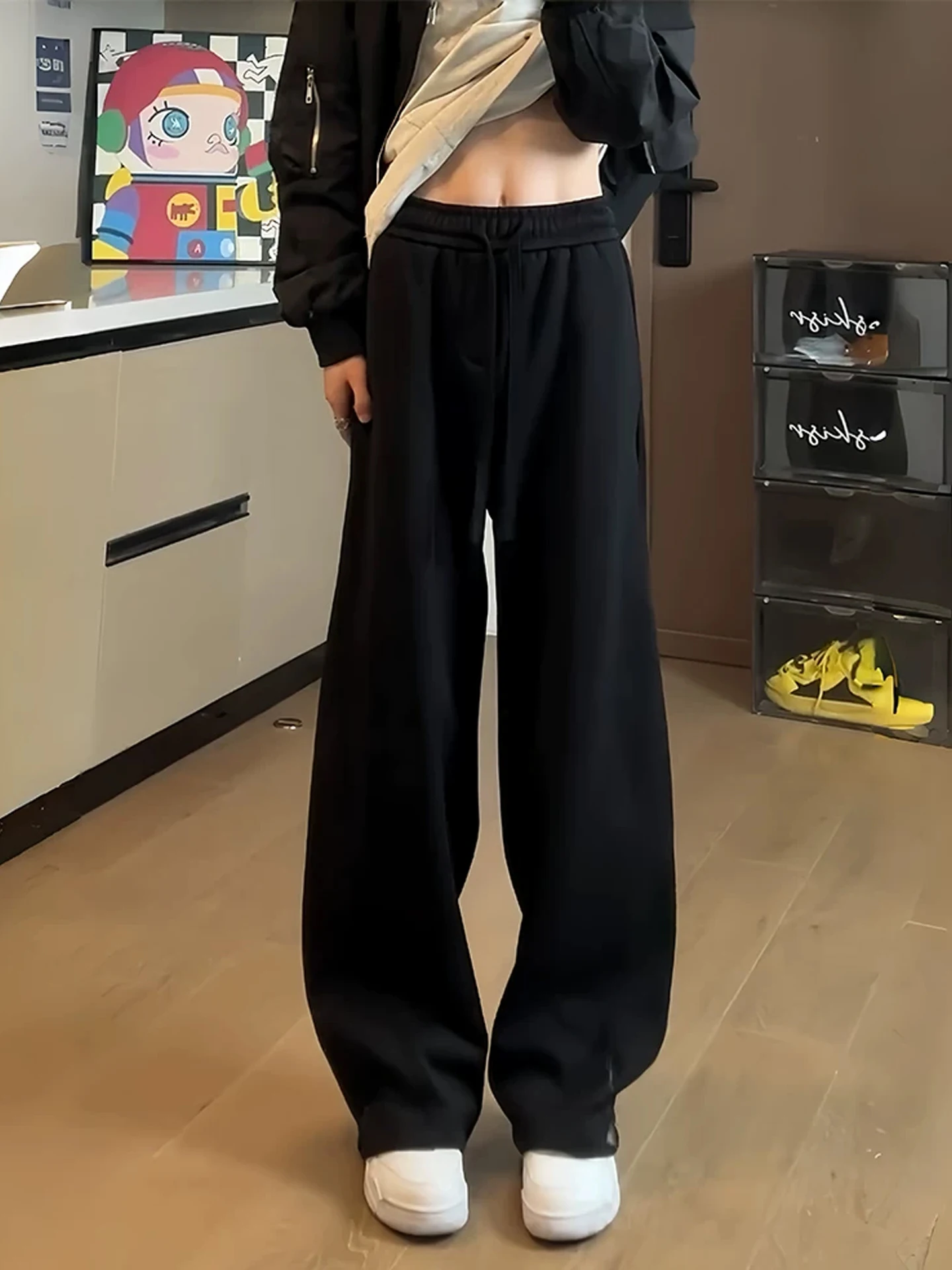 

Мужские спортивные брюки American Sle с изогнутым низом, утепленные, прямые, широкие, повседневные