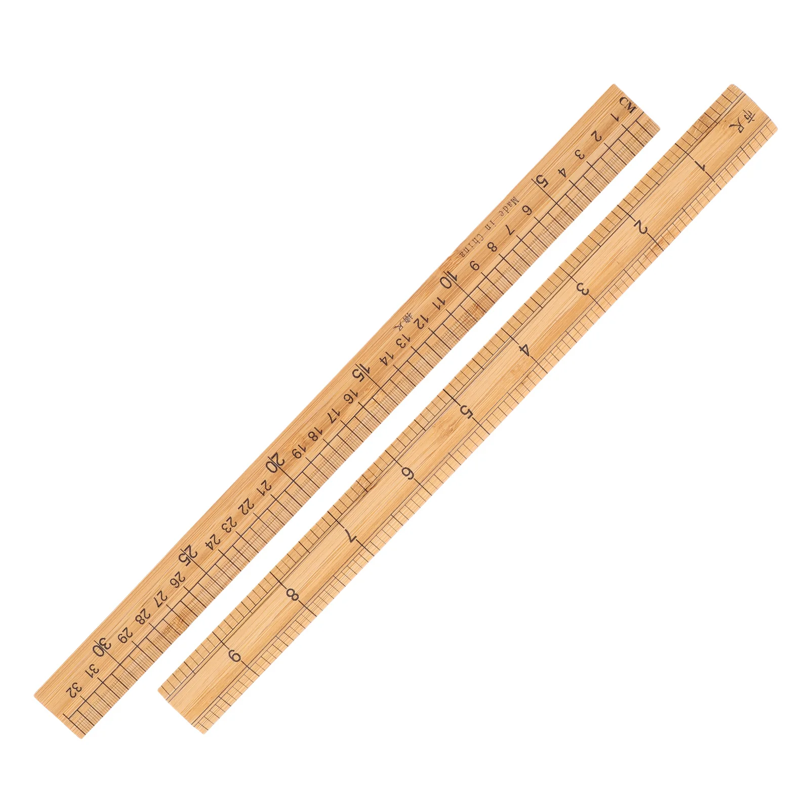

2Pcs Sewing Ruler Bamboo Double-Sided Scale Accurate Measuring Tool 33cm Portable for Tailoring Quilting Craft Sewing Supplies