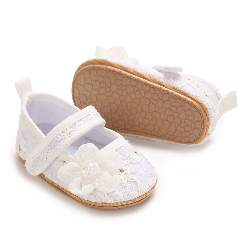 Nette Blume Baby Mädchen Prinzessin Schuhe 0-1 Jahre Alt Casual Anti Slip Bogen Frühling Herbst Weiche Sohle Für junge Kinder Ersten Spaziergang