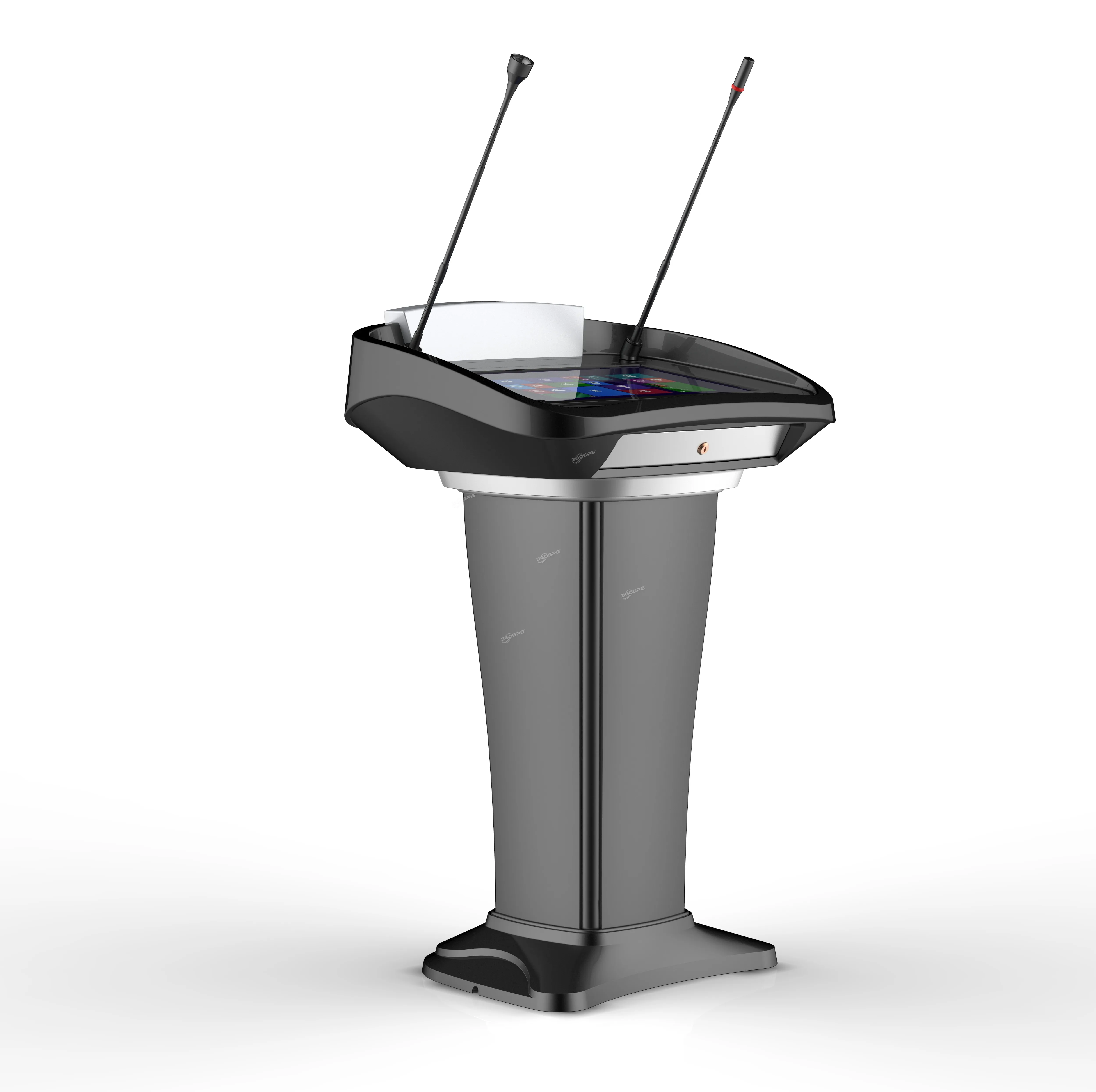 Digital Lectern 21.5 Inch AIO Interactive Computer Conference Presenter's Table With Speaker Microphone Smart Podium