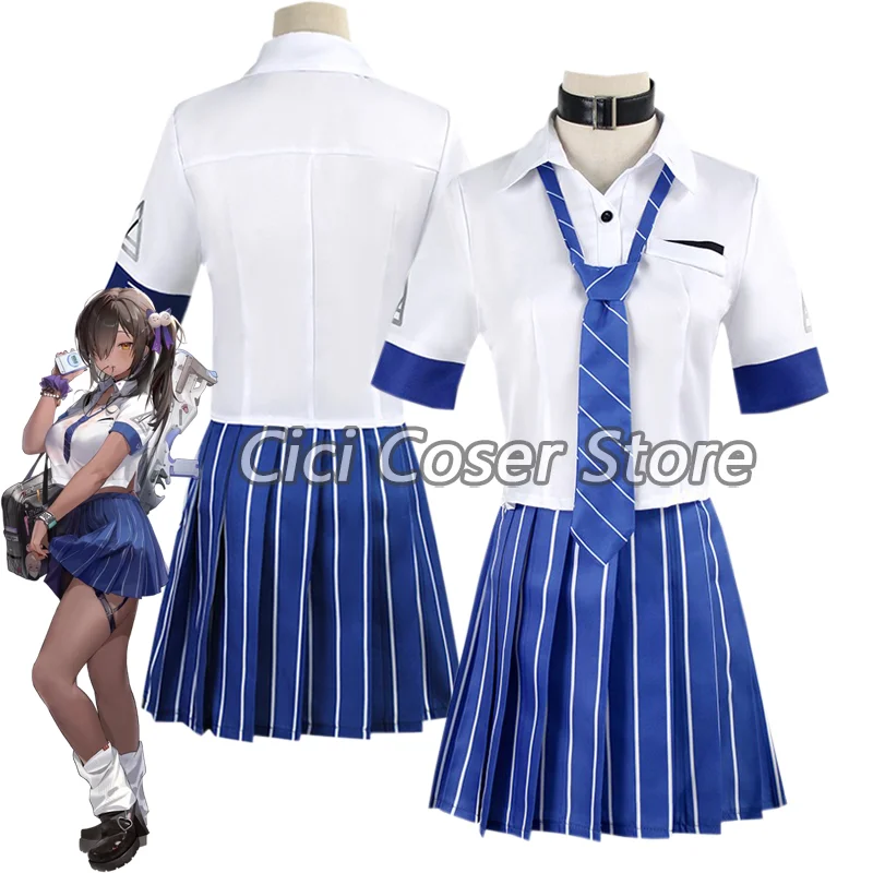 Game Nikke The Goddess of Victory Naga Cosplay JK School Uniform Y2K Spicy girl Naga Dress Halloween Party Carnival Role play