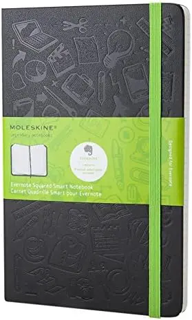 

Smart Notebook with Digital Conversion, Grid Pages, 176 Sheets, Hard Cover, 5x8.25 inches, Black