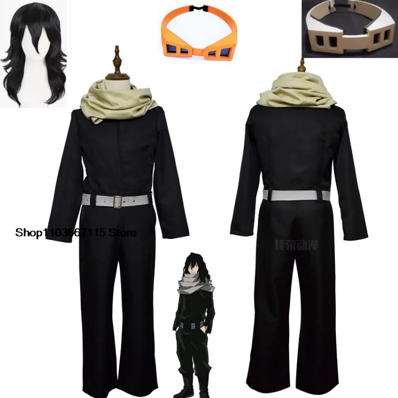 Anime My Hero Academia Aizawa Shouta Cosplay Costumes Eraser Head Glasses Props Cosplay Clothes Men Cartoon Outfit Wigs Shoes