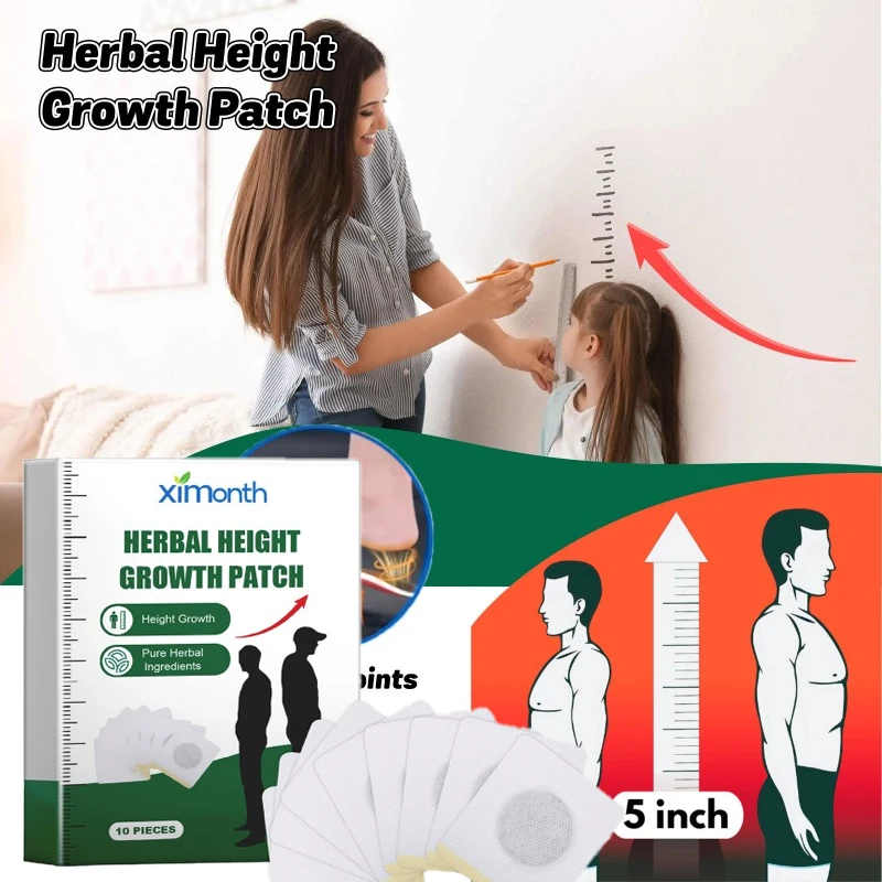 

10 шт., пластырь для увеличения роста, пластырь для выращивания более высоких ног, прочность кости, кальций, витамин D, добавки для взрослых и подростков