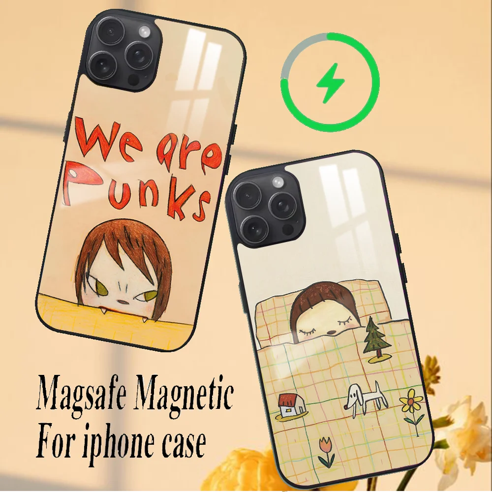 Nara Yoshitomo Case Cover Phone Case For iPhone 16 15 14 13 12 11 PRO MAX PLUS Mini Magnetic wireless mirror