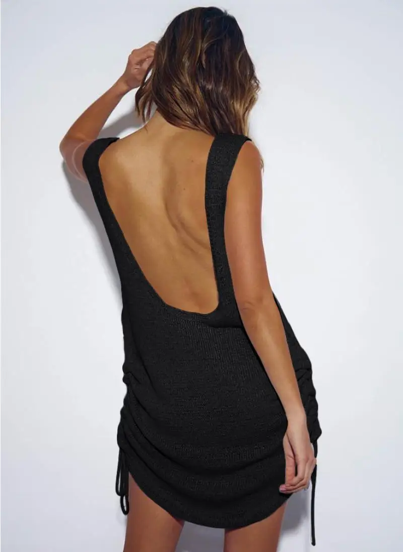 Sexy Crochet Beach Cover Up for Women Long Sleeve Bikini Swimsuit Cover Up Mesh Beachwear Tunic Top