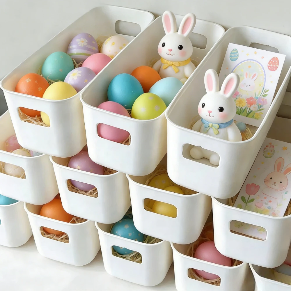 4pcs Multi-functional Storage Box Desktop Easter Decoration 