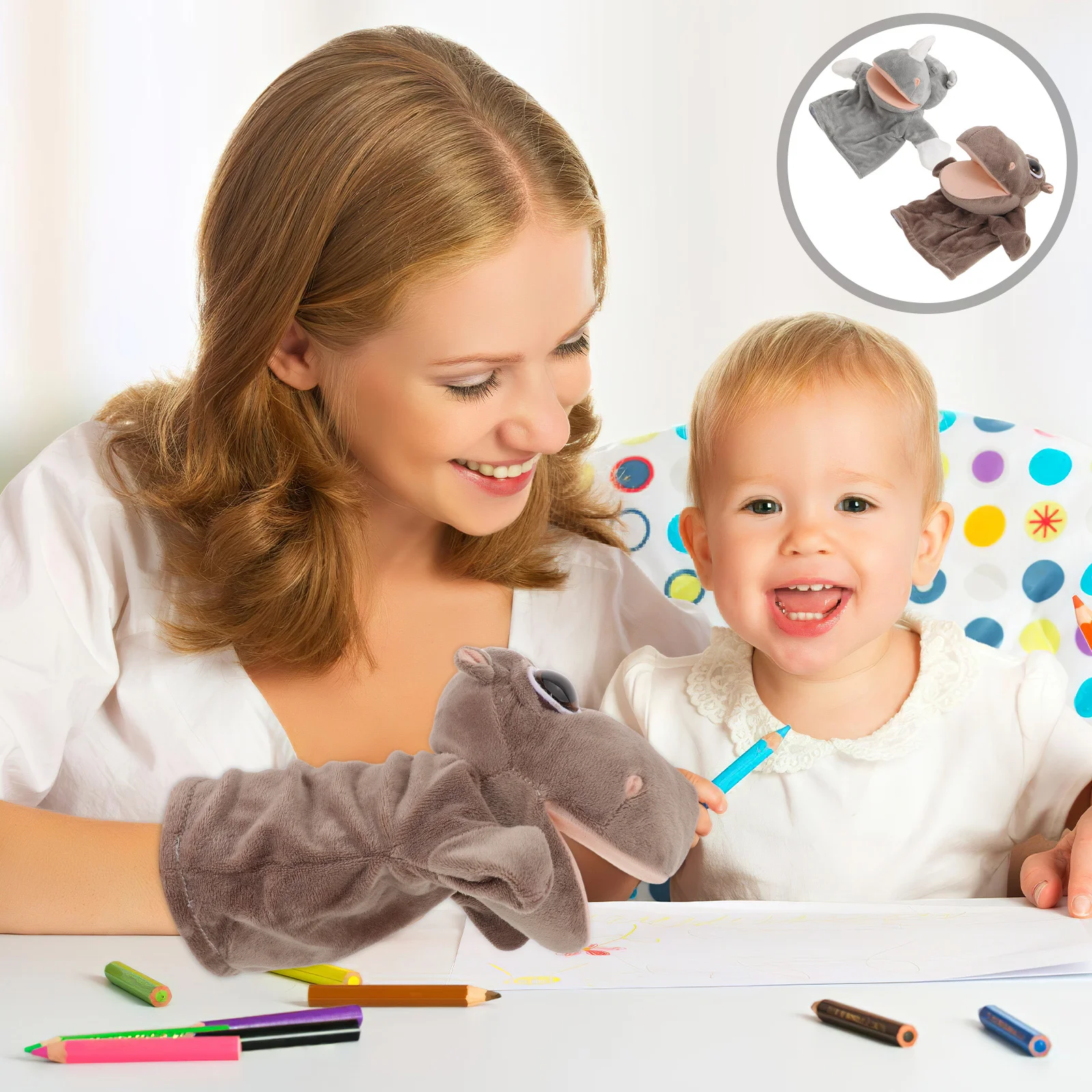 2 stuks zachte simulatie dierenhandpoppen voor kinderen interactieve ouder-kind communicatie roltijd bedtijd avonturen